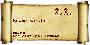 Krump Katalin névjegykártya